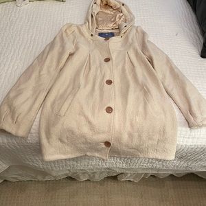 FREE PEOPLE LARGE CREAM COAT EUC!!